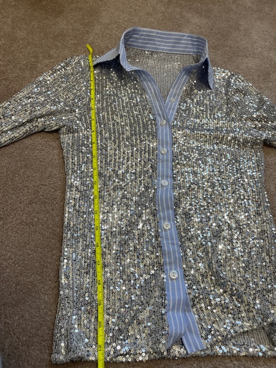 Hand Over Jack’s Womens Medium Blouse Sequin Party Ex-boyfriend Made in Spain - Picture 12 of 12
